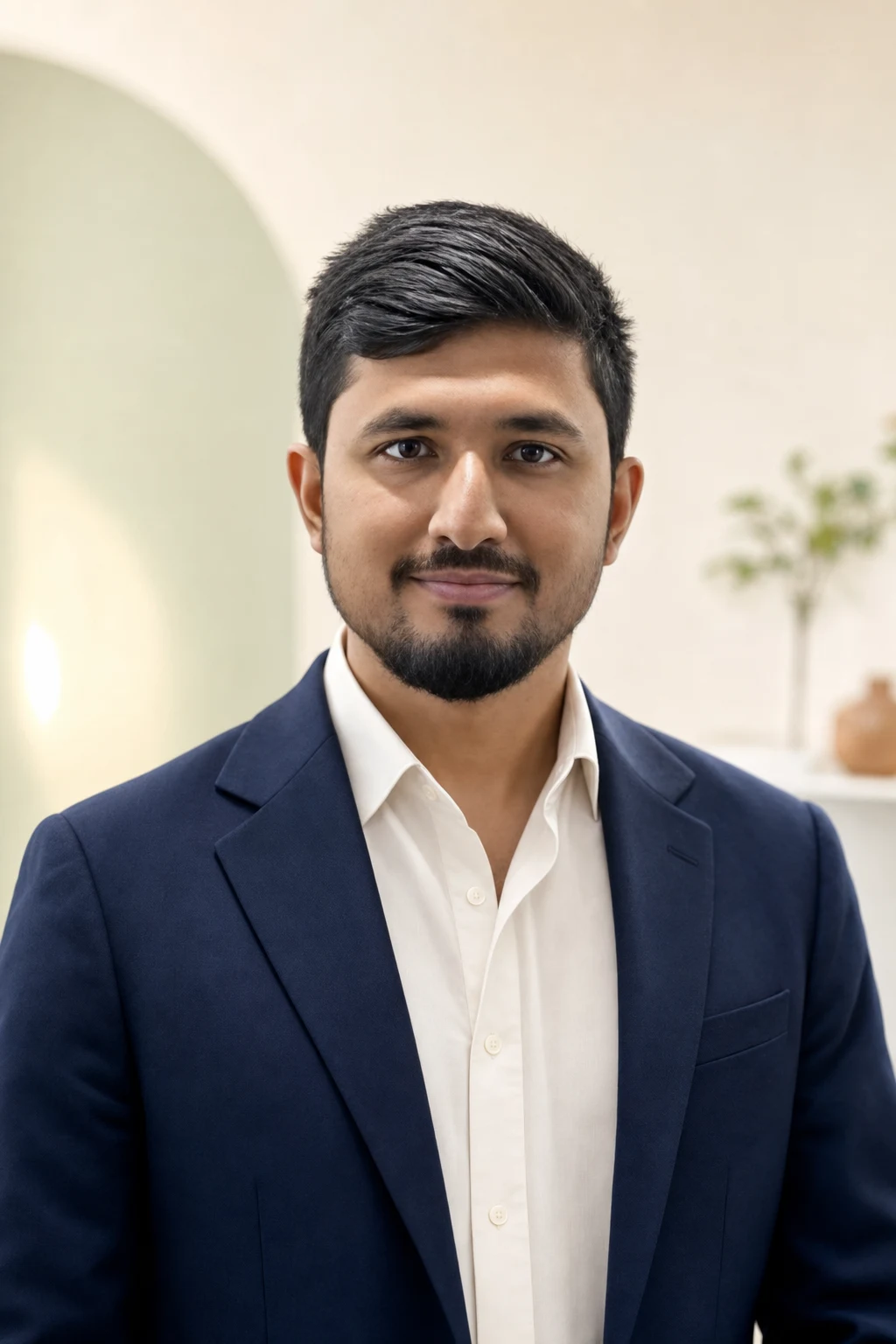 Raiyan Rashid Prodhan wearing a navy blazer